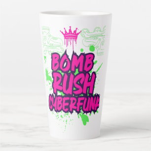 Bomb Rush Cyberfunk — Neon Street Graffiti Vibes Latte Mug