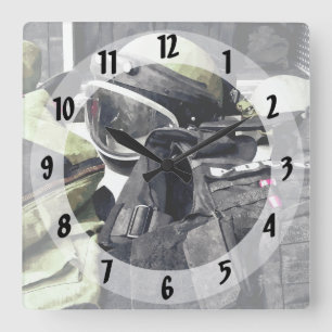 Bomb Squad Uniform Square Wall Clock