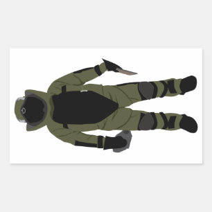 Bomb Suit Rectangular Sticker
