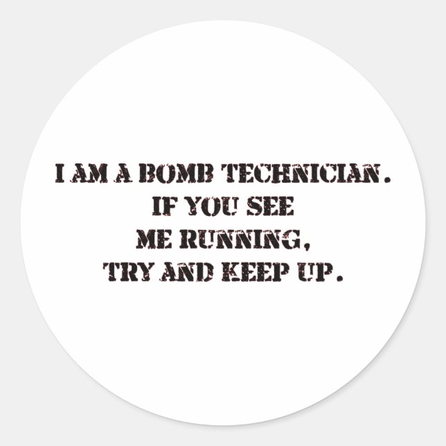 bomb tech classic round sticker (Front)