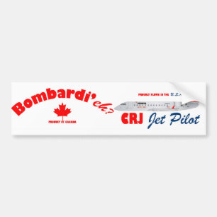 Bombardi'eh CRJ Jet Pilot Bumper Sticker