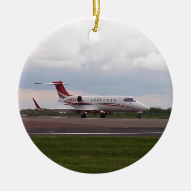Bombardier Lear Jet 45XR Ceramic Ornament (Front)