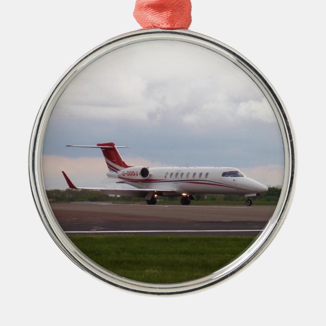 Bombardier Lear Jet 45XR Metal Ornament (Front)