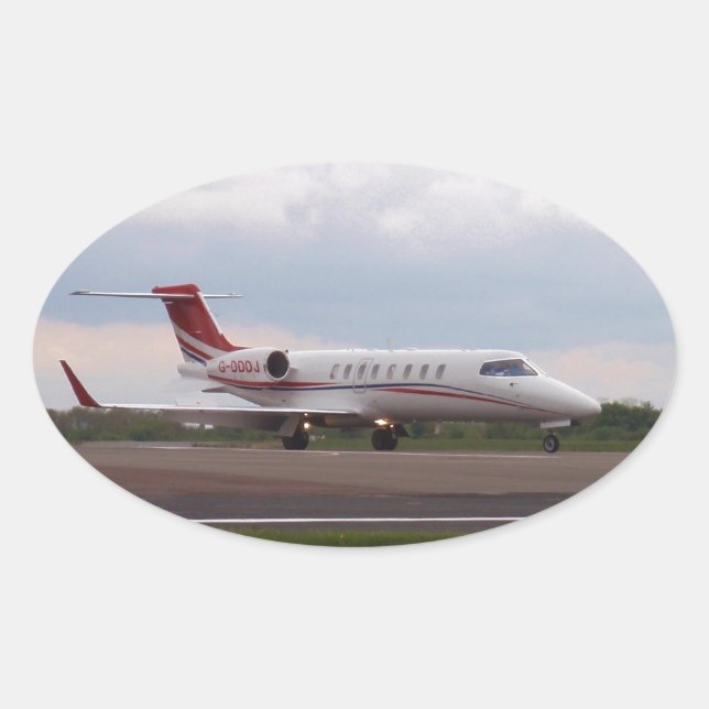 Bombardier Lear Jet 45XR Oval Sticker (Front)
