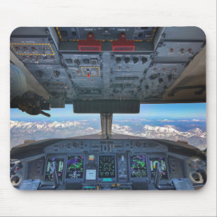 Bombardier Q400 Cockpit over the Alps Mouse Pad