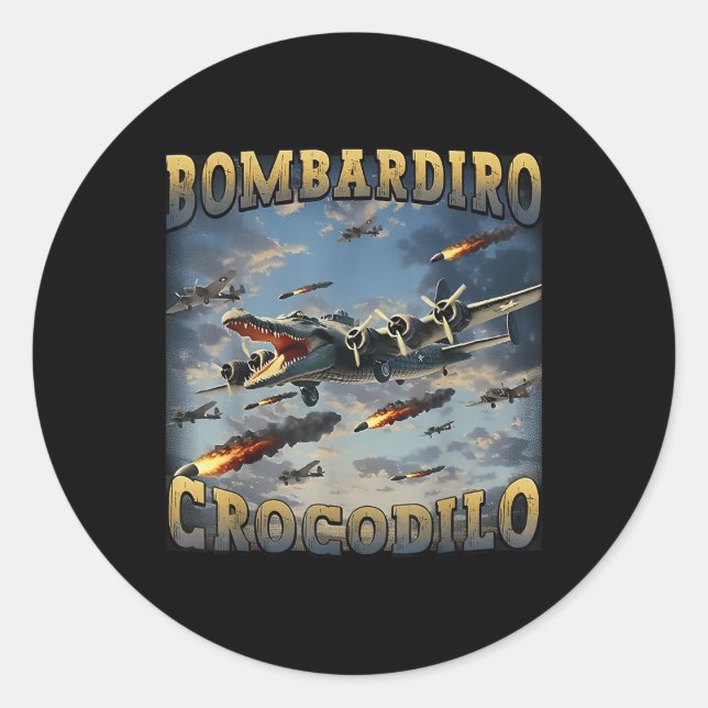 Bombardino Crocodilo  Classic Round Sticker (Front)