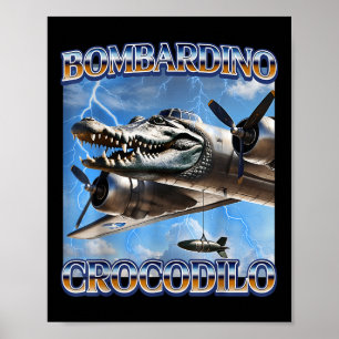 Bombardino Crocodilo Funny Italian Brainrot Memes Poster