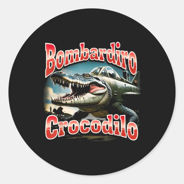 Bombardiro Bombardino Crocodilo Funny Italian Brai Classic Round Sticker (Front)