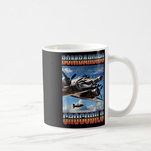 Bombardiro Crocodilo Funny Trendy Italian Brainrot Coffee Mug (Right)
