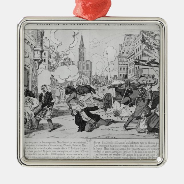 Bombardment and siege of Strasbourg Metal Tree Decoration (Front)