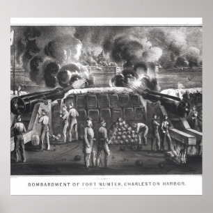 Bombardment of Fort Sumter, Charleston Harbour Poster