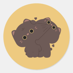 Bombay Cat Couple Classic Round Sticker