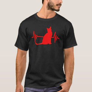Bombay Cat Heartbeat Red T-Shirt