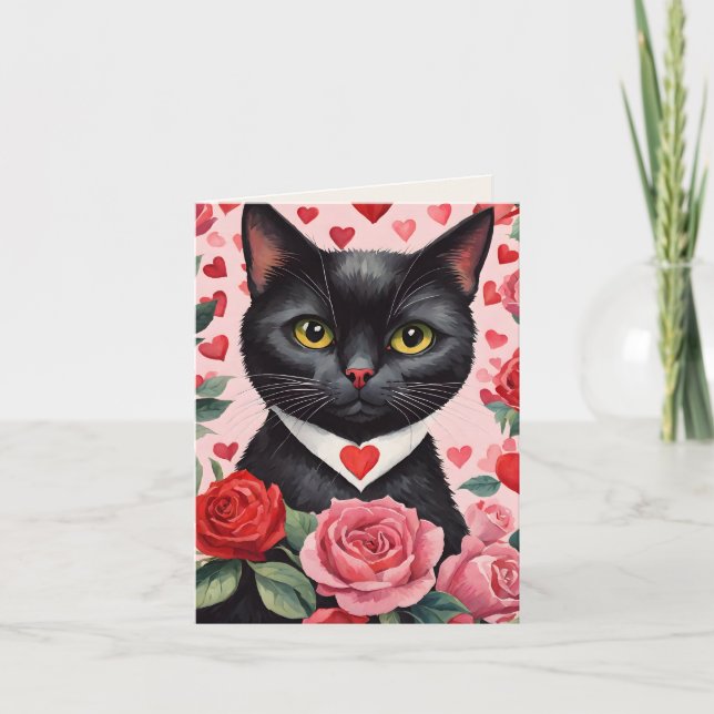 Bombay Cat Purr-fect Valentine Card (Front)