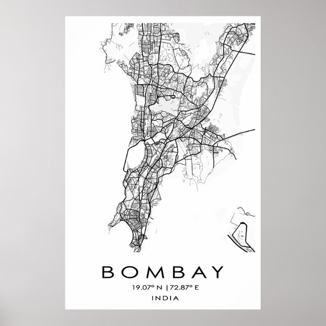 Bombay/Mumbai Map poster | Maharashtra| India (Front)