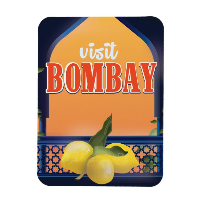 Bombay Vintage Travel Print. Magnet (Vertical)