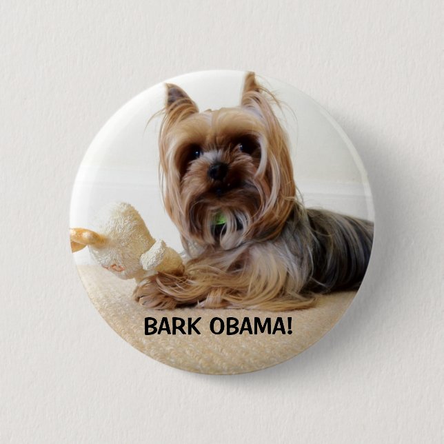 BOMBO's BARK OBAMA 6 Cm Round Badge (Front)