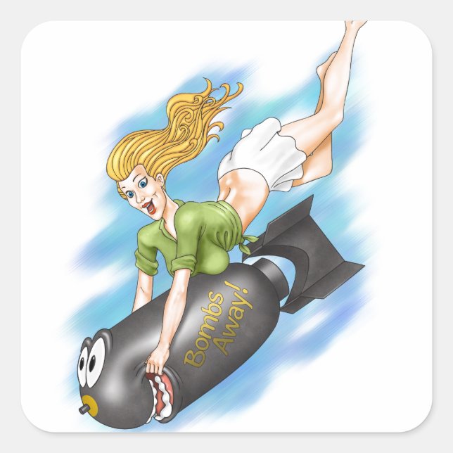 bombs away square sticker (Front)