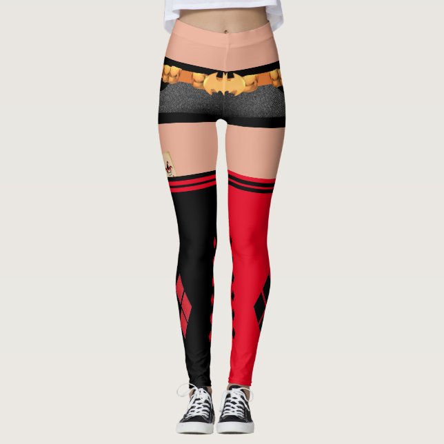 Bombshell Harley Quinn shorts & thigh high socks Leggings (Front)