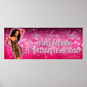 Bombshell Sparkle Leopard Party Banner 40x16 Poster
