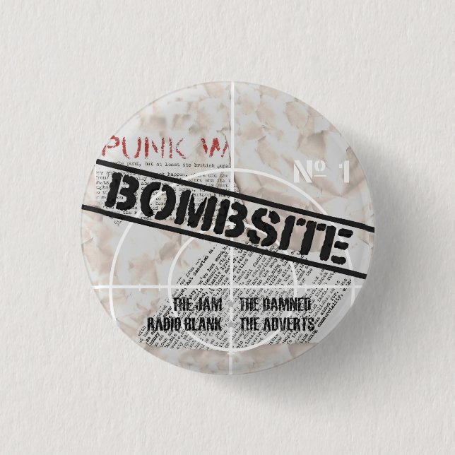 Bombsite Fanzine No, 1 cover 3 Cm Round Badge (Front)