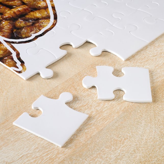 Bombyx Mori Silk Moth Life Cycle Silhouette Jigsaw Puzzle (Side)