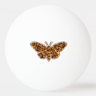 Bombyx Mori Silk Moth Life Cycle Silhouette Ping Pong Ball