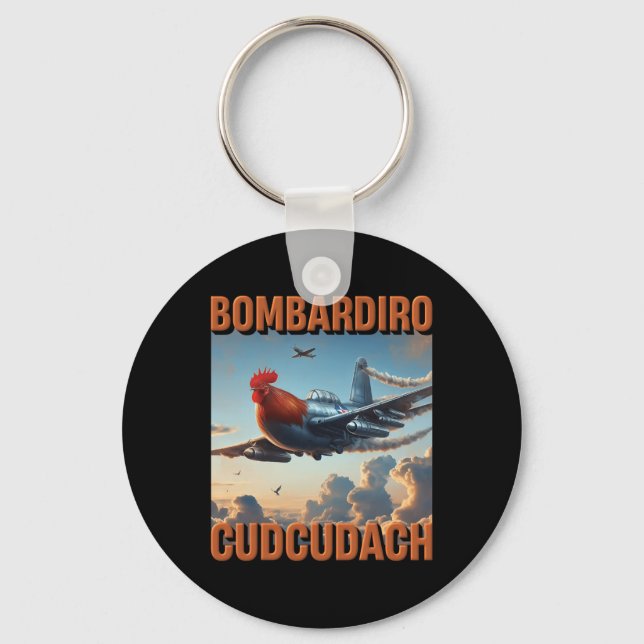 Bomrdiro Cudcudach Italian Brainrot Plane Rooster  Key Ring (Front)