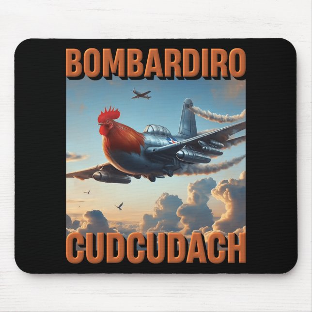 Bomrdiro Cudcudach Italian Brainrot Plane Rooster  Mouse Pad (Front)