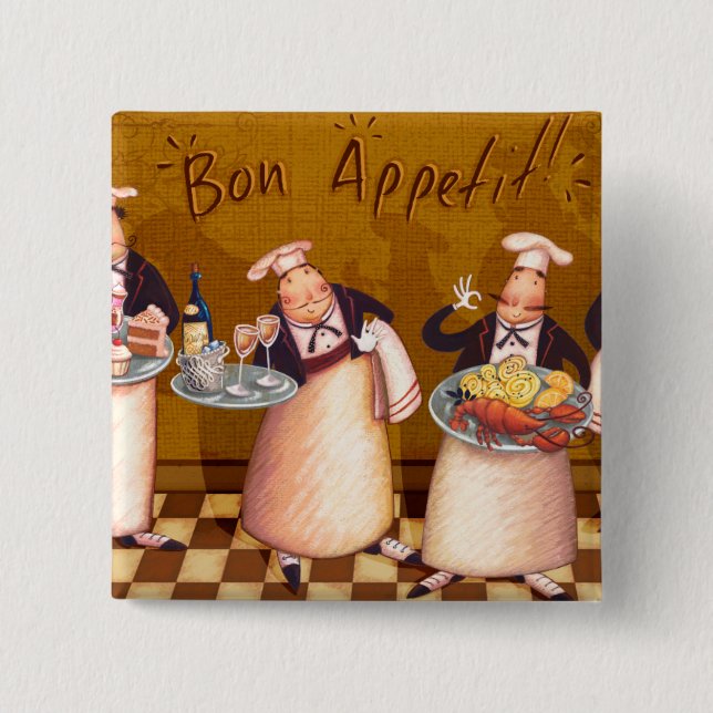 Bon Appétit 15 Cm Square Badge (Front)