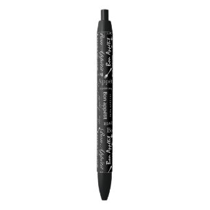 Bon Appetit Black and White French Chef Ink Pen