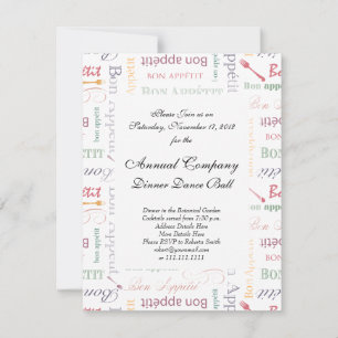 Bon Appetit Classic Pattern Invitation