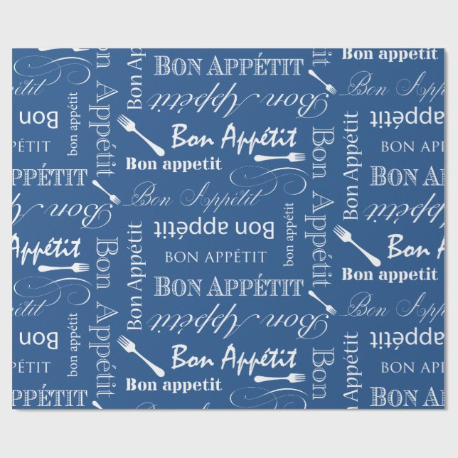 Bon Appetit Foodie Gifts French Chef Wrapping Paper (Flat)
