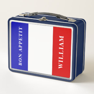BON APPETIT French - France Flag Custom Kids Metal Lunch Box