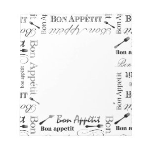 Bon Appetit Gourmet Chef Elegant Pattern Notepad