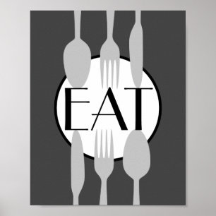 bon appetit  kitchen quote bold modern chic poster