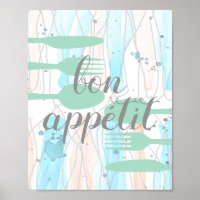 bon appetit kitchen quote word art modern style