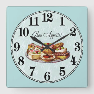 Bon Appetit! Square Wall Clock