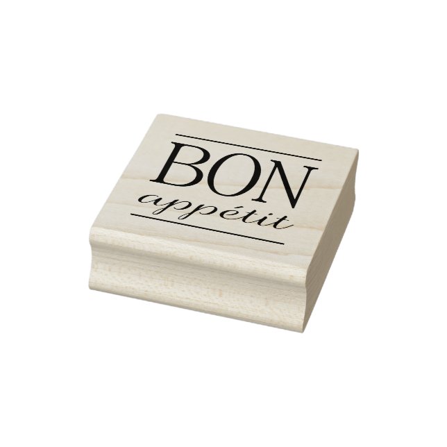 BON APPETIT Typography Food Quote Rubber Stamp (Stamp)