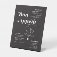 Bon Appetit Wedding Dinner Black White Menu