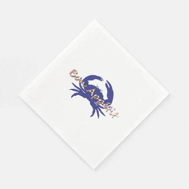 Bon-Appetite- Little-BLUE_Crab-Everyday- Celebrate Napkin (Corner)