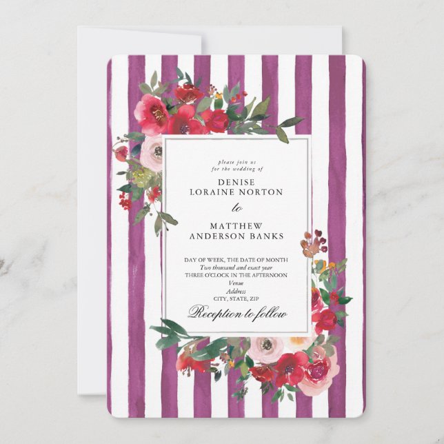 Bon Bon Coloured Wedding Invitation (Front)