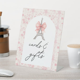 Bon Jour Be Be Pink Toile Books and Gifts Pedestal Sign