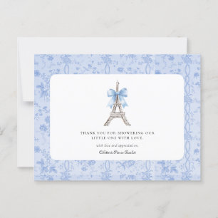 Bon Jour Bebe Romantic Blue French Thank You Postcard