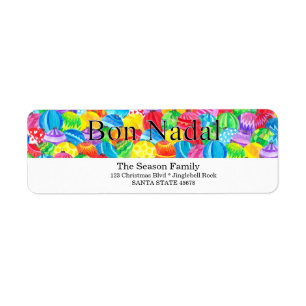 Bon Nadal Occitan Christmas handpainted watercolor Return Address Label
