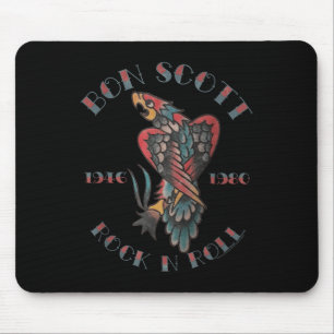 Bon Scott Rock N Roll Tattoo 1946-1980 Mouse Pad