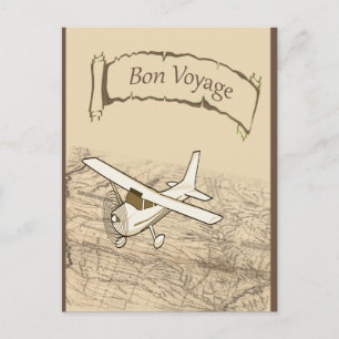 Bon Voyage Aeroplane Postcard