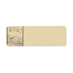 Bon Voyage Aeroplane Return Address Label
