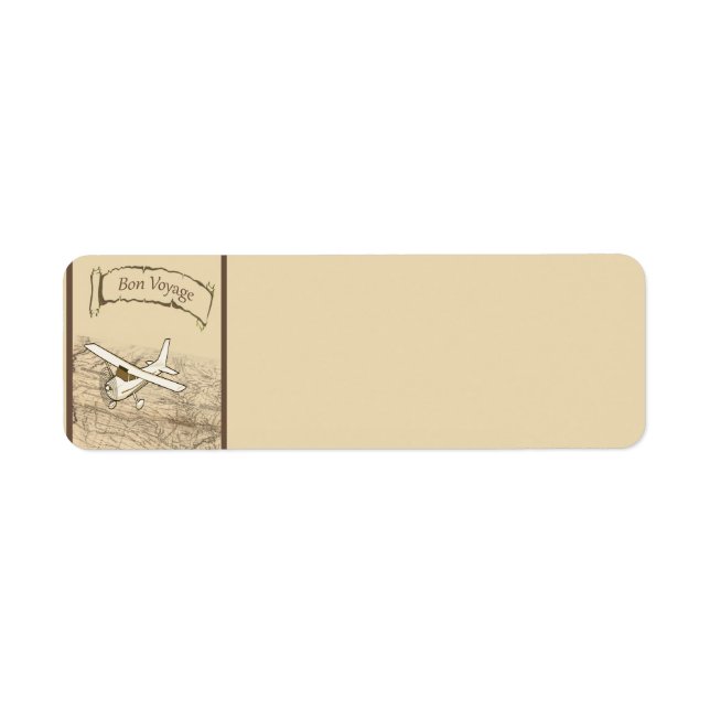 Bon Voyage Aeroplane Return Address Label (Front)