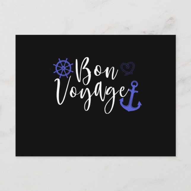 Bon Voyage Anchor Cruising Cruise Ship Vacation Gi Postcard (Front)